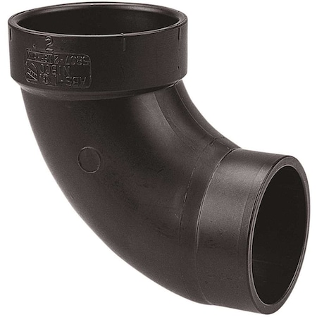 Nibco 2 in. ABS DWV 90-Degree Spigot x Hub Elbow C58072HD2